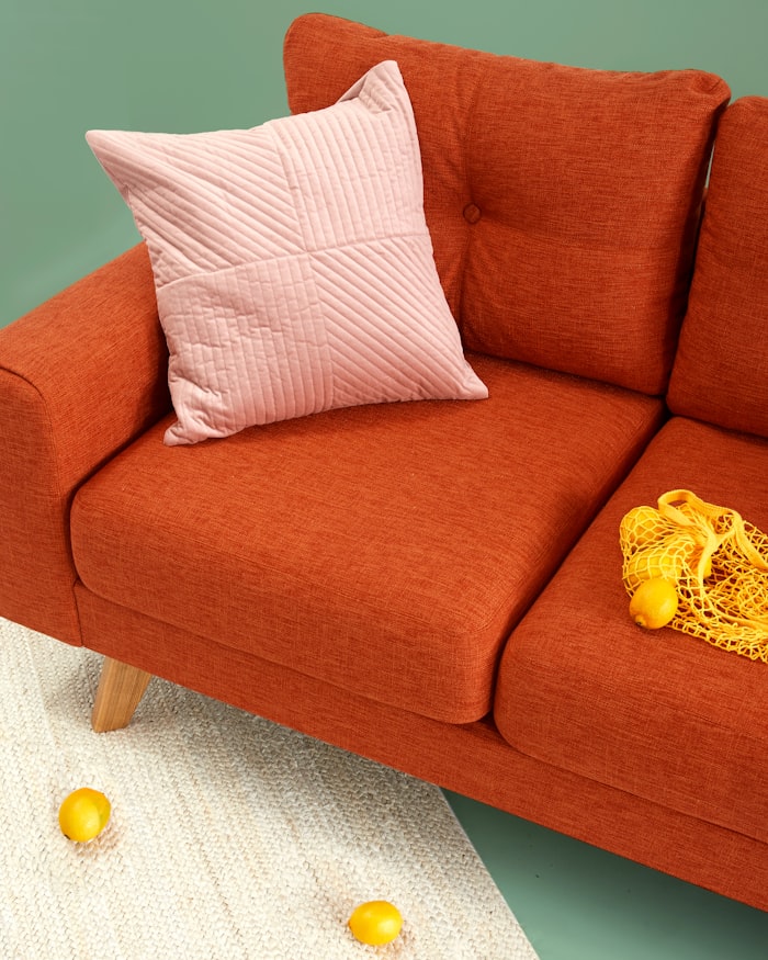 A sofa photographed in a domestic room.